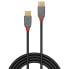 Фото #3 товара Lindy 2m USB 2.0 Type C Cable - Anthra Line - 2 m - USB C - USB C - USB 2.0 - 480 Mbit/s - Black - Grey