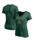 Фото #2 товара Women's Heather Green Oakland Athletics Old Time Favorite V-Neck T-Shirt