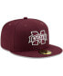 ფოტო #4 პროდუქტის Men's Maroon Mississippi State Bulldogs Logo Basic 59FIFTY Fitted Hat
