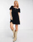 Фото #1 товара Bolongaro Trevor velvet mini smock dress in black