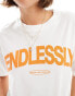 Фото #4 товара Pull&Bear oversized 'Endlessly' print t-shirt in ecru