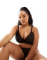 Фото #6 товара Ivory Rose Curve high apex sheer mesh bra in black lurex spot