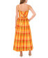 Фото #2 товара Women's Plaid Twist-Front Maxi Dress