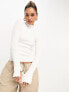 River Island rib top with frilled sleeve in white 44 - фото #1