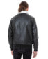 Men's Genuine Leather Bomber Jacket with Shearling Lining, Black Nappa and White Curly Wool Черный, S - фото #2