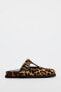 ANIMAL PRINT LEATHER CLOGS