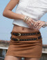 ASOS DESIGN belted suede mini skirt in tan