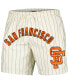 Men's Cream San Francisco Giants Pinstripe Retro Classic Woven Shorts Бежевый, 2XL - фото #3