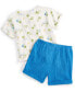 Baby Boys 2-Pc. Vacation-Print Henley & Solid Shorts Set, Created for Macy's