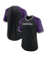 Фото #2 товара Men's Black, Purple Baltimore Ravens Second Wind Raglan V-Neck T-shirt