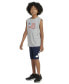 Фото #4 товара Big Boys Sleeveless USA Graphic Heathered T-Shirt