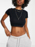 Фото #4 товара ASOS DESIGN Hourglass fitted crop t-shirt in black