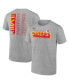 Фото #1 товара Men's Heather Gray Kansas City Chiefs 2023 AFC Champions Two-Sided Roster Big and Tall T-shirt