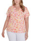 Plus Size Printed Essentials Short Sleeve Top