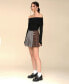 Women's Mixed Pattern Pleated Mini Skirt