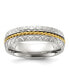 Фото #1 товара Stainless Steel Brushed & Textured Yellow IP-plated Band Ring