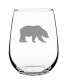 Фото #1 товара Bear Silhouette Rustic Cabin Gifts Stem Less Wine Glass, 17 oz