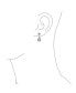 ფოტო #13 პროდუქტის Bridal Cubic Zirconia CZ Halo Dangle Teardrop Chandelier Clip On Earrings Silver Rose Gold Plated in Black Purple Blue Red Rose Pink Green Clear