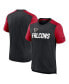 ფოტო #4 პროდუქტის Men's Heathered Black, Heathered Red Atlanta Falcons Color Block Team Name T-shirt
