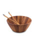 Фото #1 товара Bee Hive Shaped Wood Salad Bowl and Salad Server Set with Pewter Bee Accent