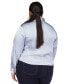 Фото #2 товара Plus Size Pinstriped Tie-Front Shirt