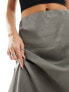 Nobody's Child Petite satin maxi skirt in silver