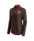Women's Brown Cleveland Browns Worth the Drive Quarter-Zip Top