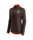 ფოტო #3 პროდუქტის Women's Brown Cleveland Browns Worth the Drive Quarter-Zip Top