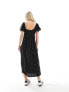 Фото #7 товара Miss Selfridge Petite tie front midi tea dress in black polka dot