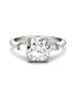 ფოტო #2 პროდუქტის Moissanite Cushion and Baguette Engagement Ring 2-3/4 ct. t.w. Diamond Equivalent in 14k White Gold