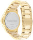 ფოტო #3 პროდუქტის Men's Three Hand Gold- Tone Stainless Steel Bracelet Watch 44mm