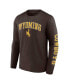 Men's Brown Wyoming Cowboys Distressed Arch Over Logo Long Sleeve T-shirt