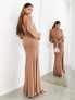 Фото #5 товара ASOS EDITION backless long sleeve knitted midi dress in mocha