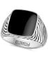 ფოტო #1 პროდუქტის EFFY® Men's Onyx Ring in Sterling Silver