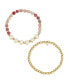 ფოტო #1 პროდუქტის Multi Pink Quartz Auntie Stone and Beaded Stretch Bracelet Set