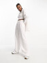 Monki co-ord wide leg trousers in white