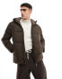 Selected Homme short puffer jacket in brown