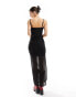 Glamorous maxi cami dress in black crochet knit Черный, 46 - фото #4