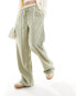 Cotton On wide leg relaxed trousers with drawstring waist in sage Wüstensalbei, 46 - фото #4