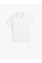 Erkek T-shirt 4sam10101mk Beyaz