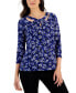 Printed Twist-Neck Top