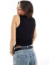 Фото #7 товара JJXX ribbed vest with side ruche in black