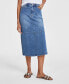 ფოტო #3 პროდუქტის Women's Paneled Denim Midi Skirt, Created for Macy's