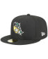 Фото #1 товара Men's Black South Bend Cubs Theme Nights South Bend Silver Hawks 59FIFTY Fitted Hat