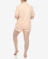 Фото #2 товара Plus Size 2 Pc. Short Sleeve Pajama Set