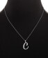 Cubic Zirconia Initial 18" Pendant Necklace in Sterling Silver, Created for Macy's