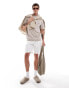 Фото #5 товара ASOS DESIGN oversized t-shirt in beige texture with chest print