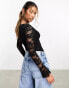 Фото #4 товара Jaded Rose lace corset bodysuit in black