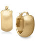 ფოტო #1 პროდუქტის Satin Huggie Hoop Earrings in 14k Gold, 15mm