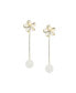 ფოტო #1 პროდუქტის Women's White Flora Ball Drop Earrings